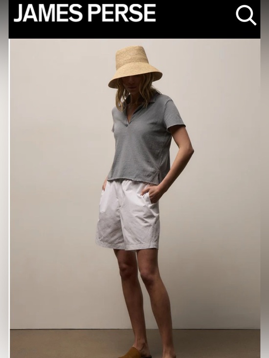 James Perse Pants - James Perse Drop Waist White Cotton Bermuda Shorts